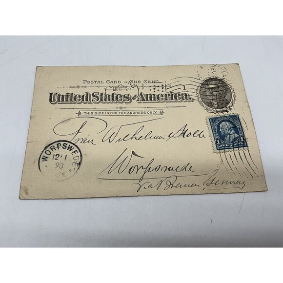 United States And Germany Antique Postal Cards Canceled And Used, Lot of 6 AS-IS - Picture 11 of 16